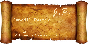 Jandó Patrik névjegykártya