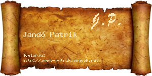 Jandó Patrik névjegykártya