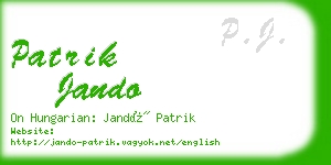 patrik jando business card